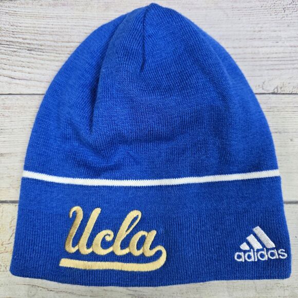 UCLA Bruins Adidas Y2K Blue Embroidered Vintage Knit Beanie NCAA - Picture 1 of 7